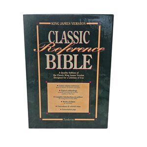 Zondervan Classic Reference Bible King James Version KJV Burgundy Leather Boxed
